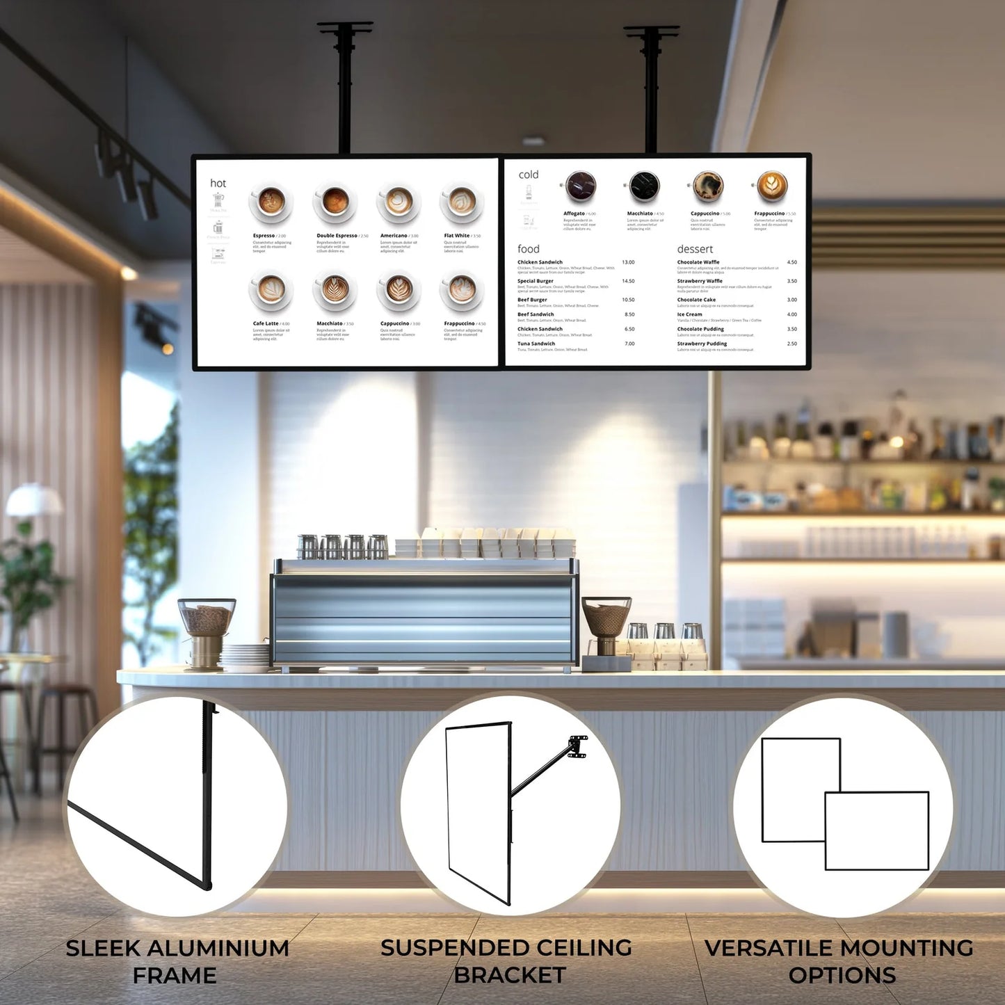 LED Advertising Menu and Poster Light Box A3 - Compact Professional Display