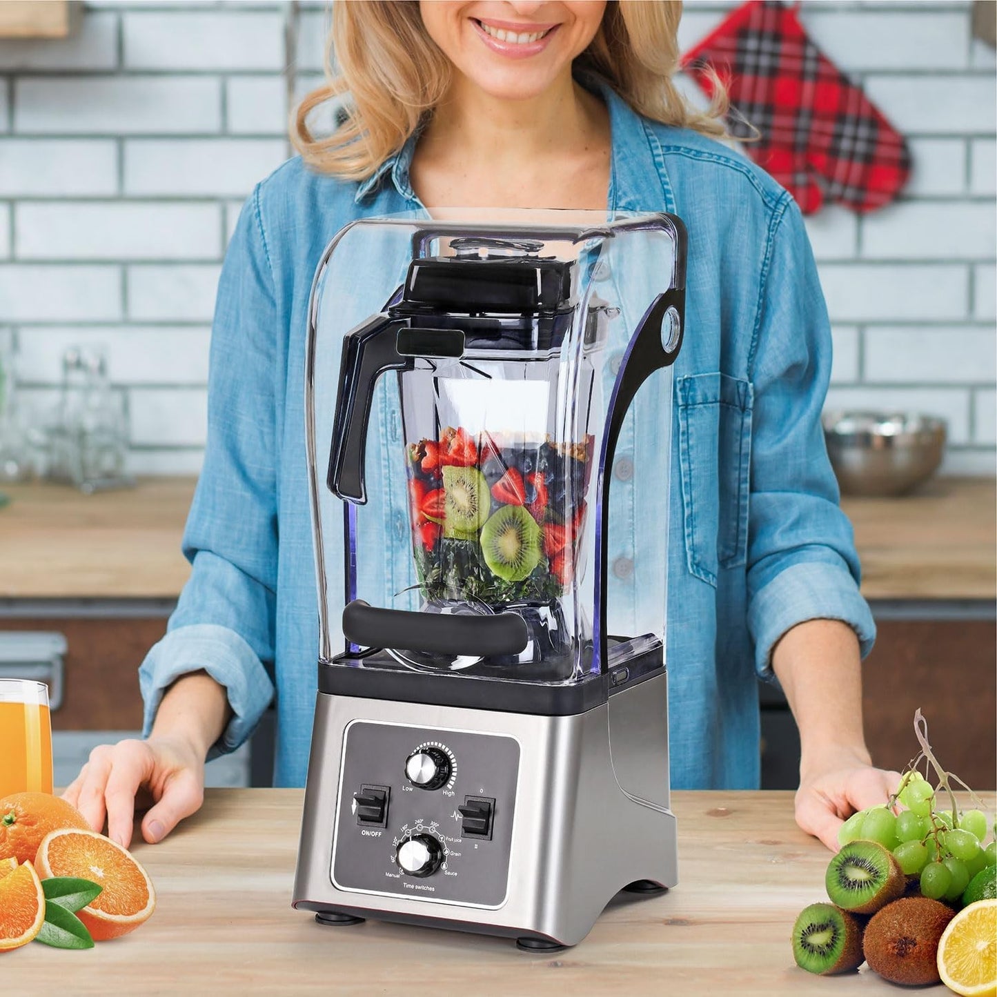 KELOO 2.5L Commercial Blender Powerful Professional Bar Blender with Sound Enclosure Heavy Duty for Smoothies, Milkshakes and Cocktails 2200W