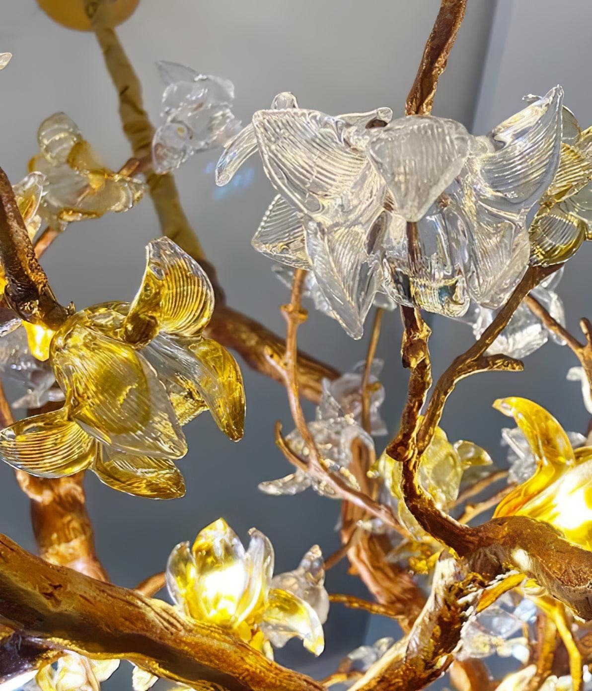 Brass Maple Branch Chandelier