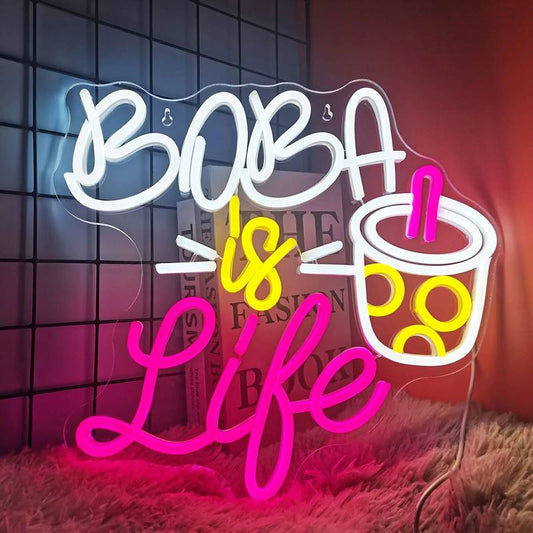 “Boba Is Life” Neon Sign