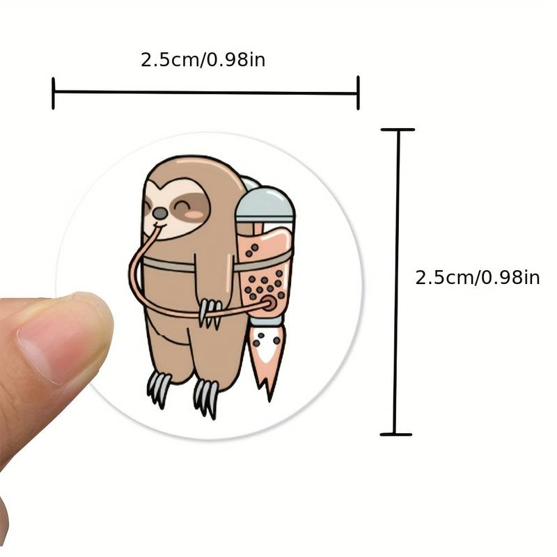 500 Pieces Pearl Milk Tea Cartoon Stickers