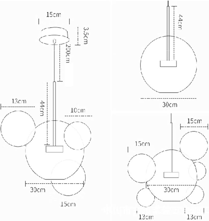 Bubble lamp, Post-Modern Nordic Molecular Glass Chandelier, lamp, Restaurant Clothing Store Glass Chandelier