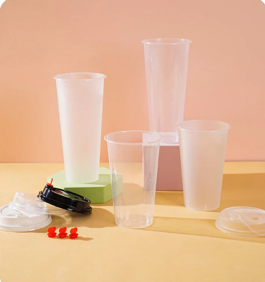 Premium Hard Plastic Bubble Tea Cups, PP and PET Cups