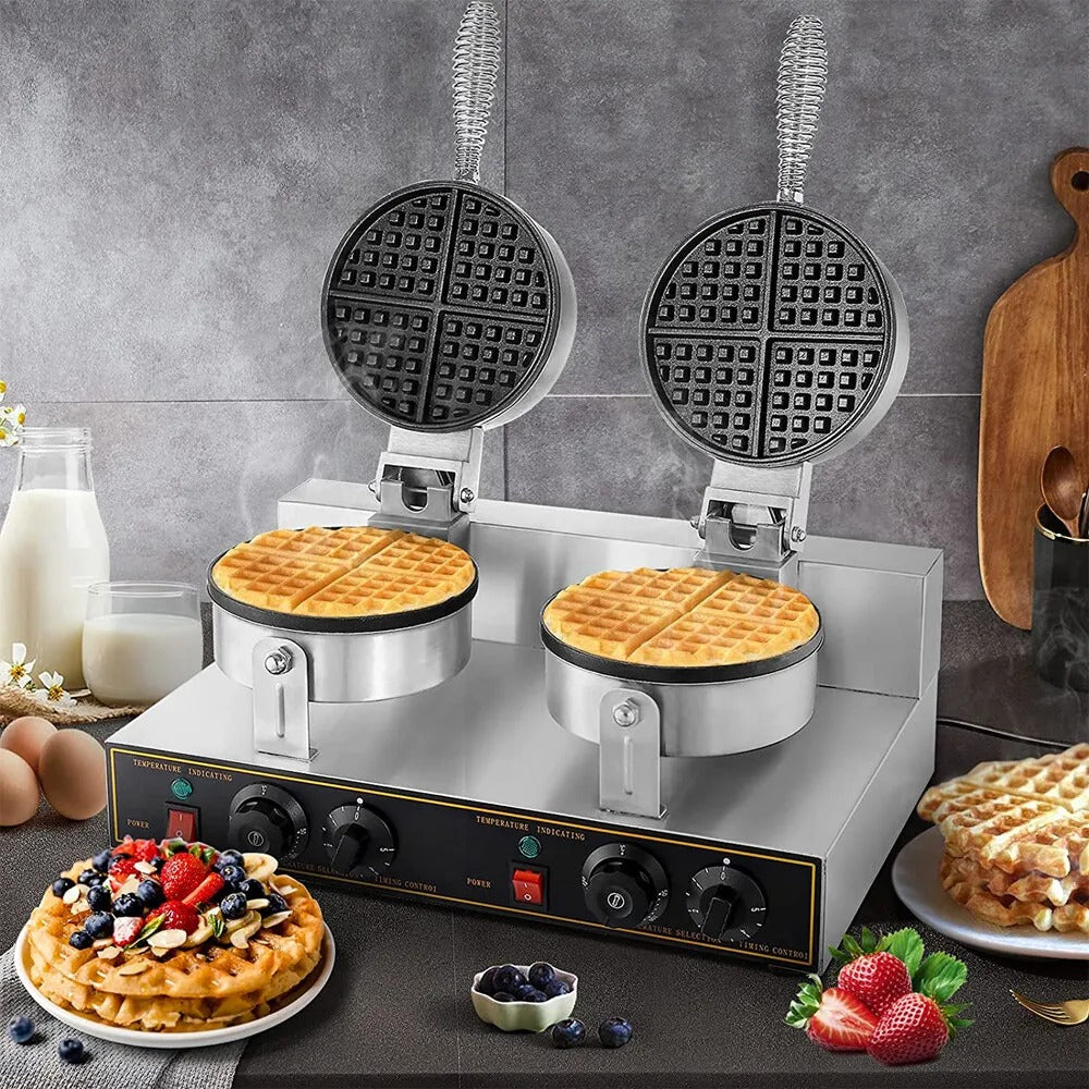 Double-head Waffle Maker Machine Commercial Electric Non Stick Plate