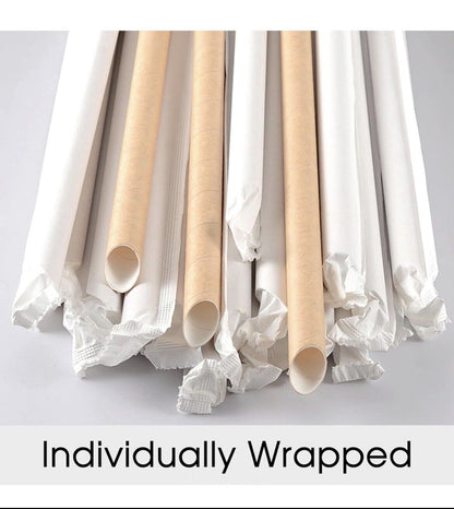 Bubble Tea Disposable Straws 1.2cm by 20cm Individually Wrapped